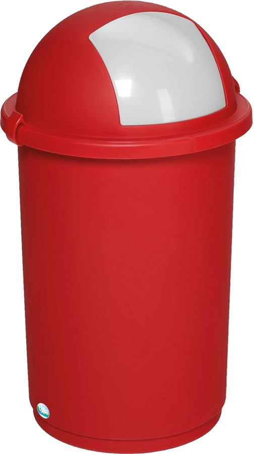 Abfallbehälter Kunststoff 50l verkeh.rot Dm410xH760mm Klappe - Lange